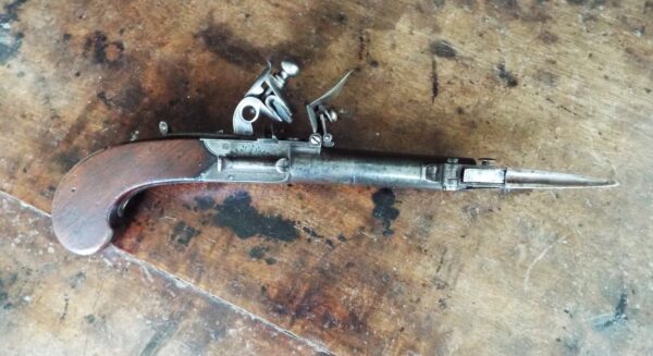 Flintlock Pocket Bayonet Pistol By Higham - Image 4