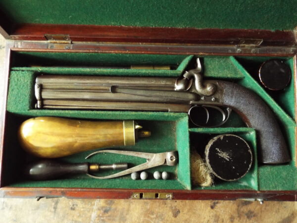 19th Century Double Barrel Belt Pistol by Beckwith of London