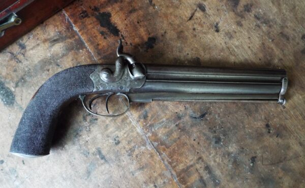 19th Century Double Barrel Belt Pistol by Beckwith of London - Image 7