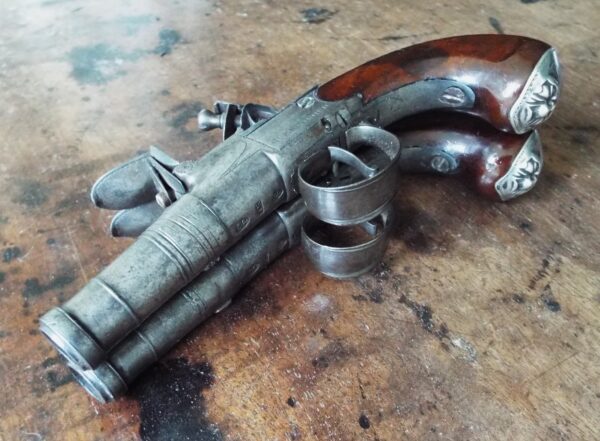 Flintlock Queen Anne Period Cannon Barrel Pocket Pistols - Image 9