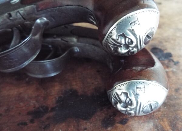 Flintlock Queen Anne Period Cannon Barrel Pocket Pistols