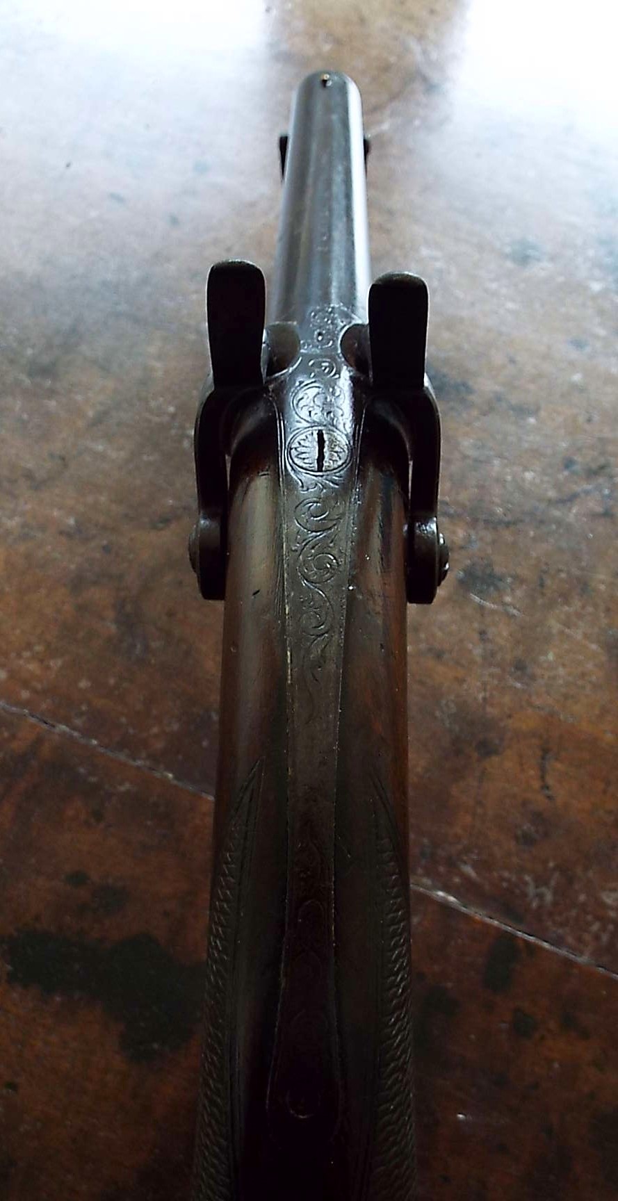 19th century o/u Double Barrel Percussion Pistol by Blake