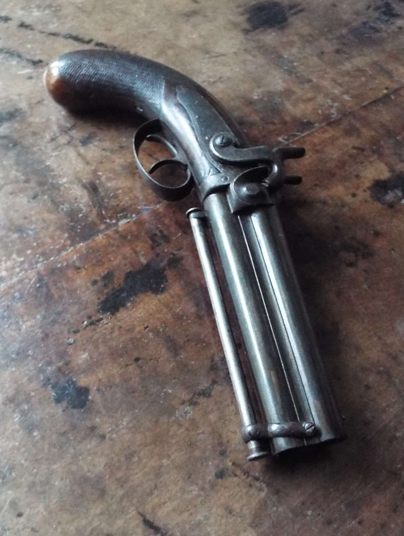 19th century o/u Double Barrel Percussion Pistol by Blake - Image 6