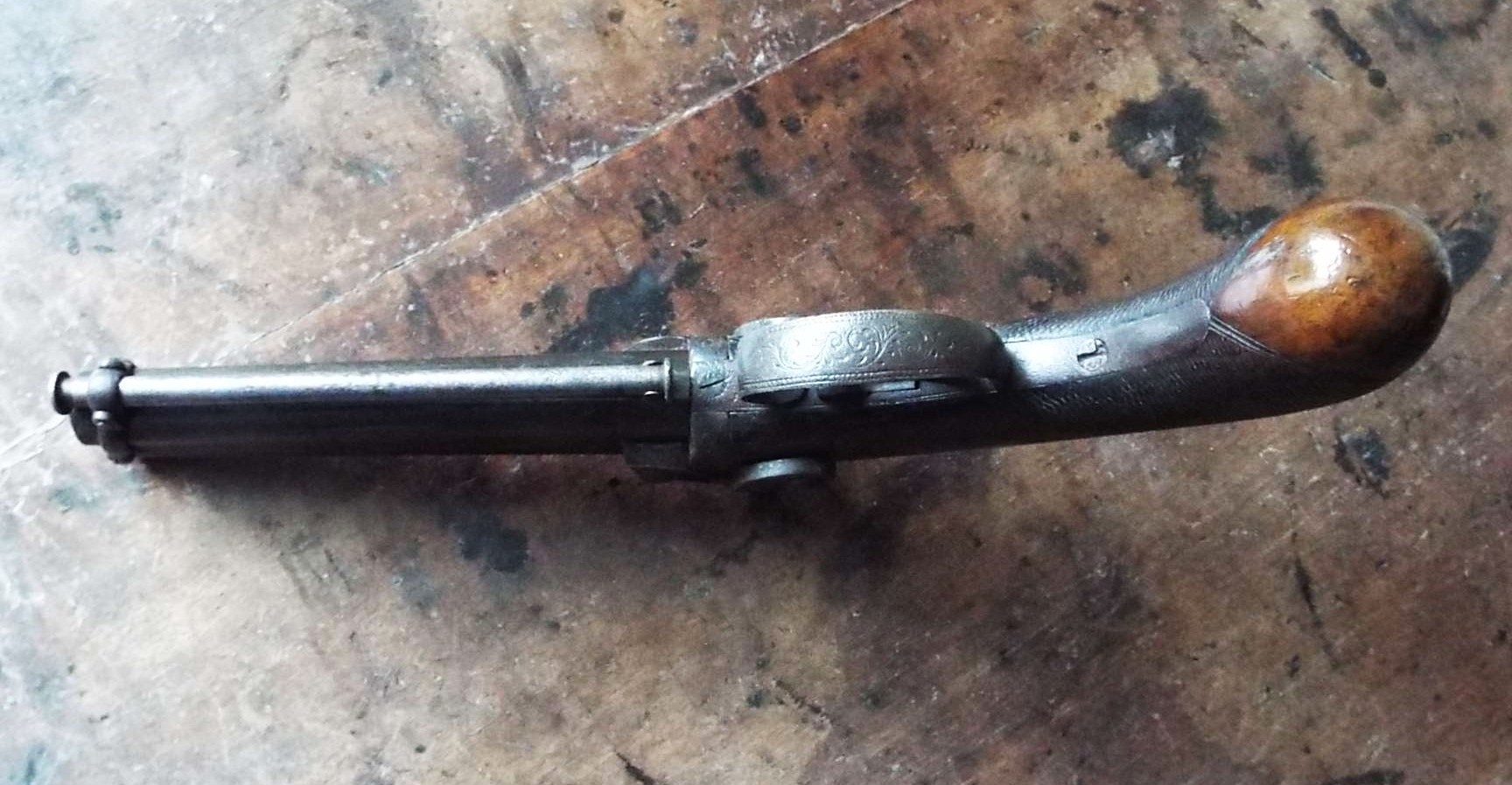 19th century o/u Double Barrel Percussion Pistol by Blake - Image 10