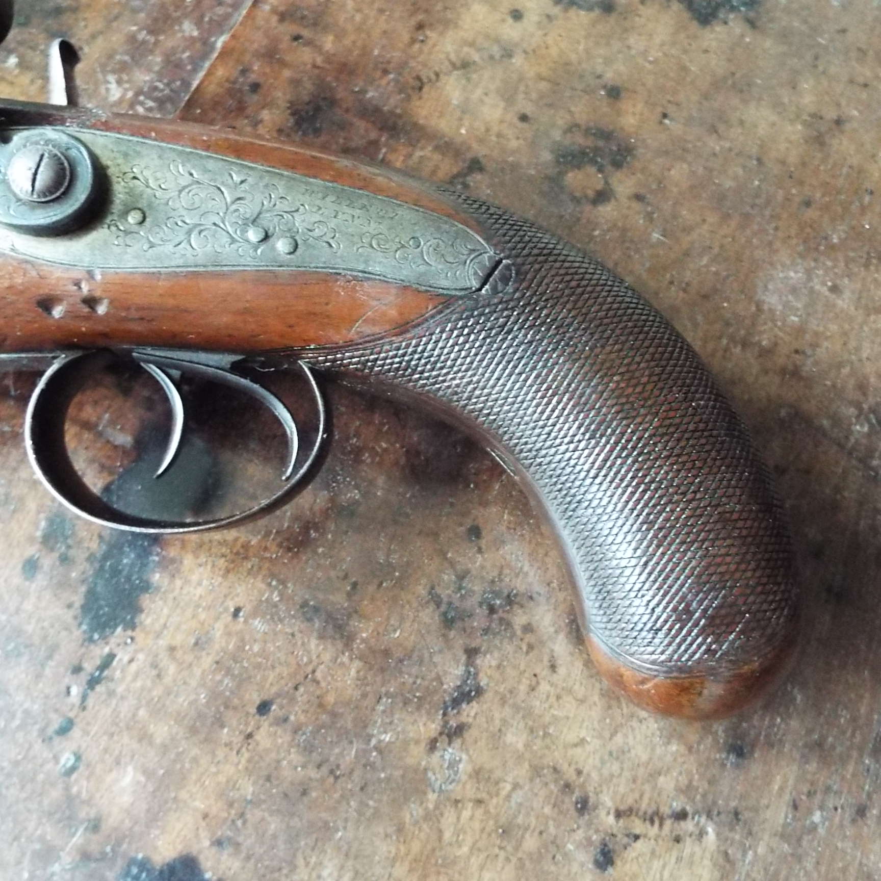 19th Century Percussion Double Barrel Howdah Pistol - Image 6