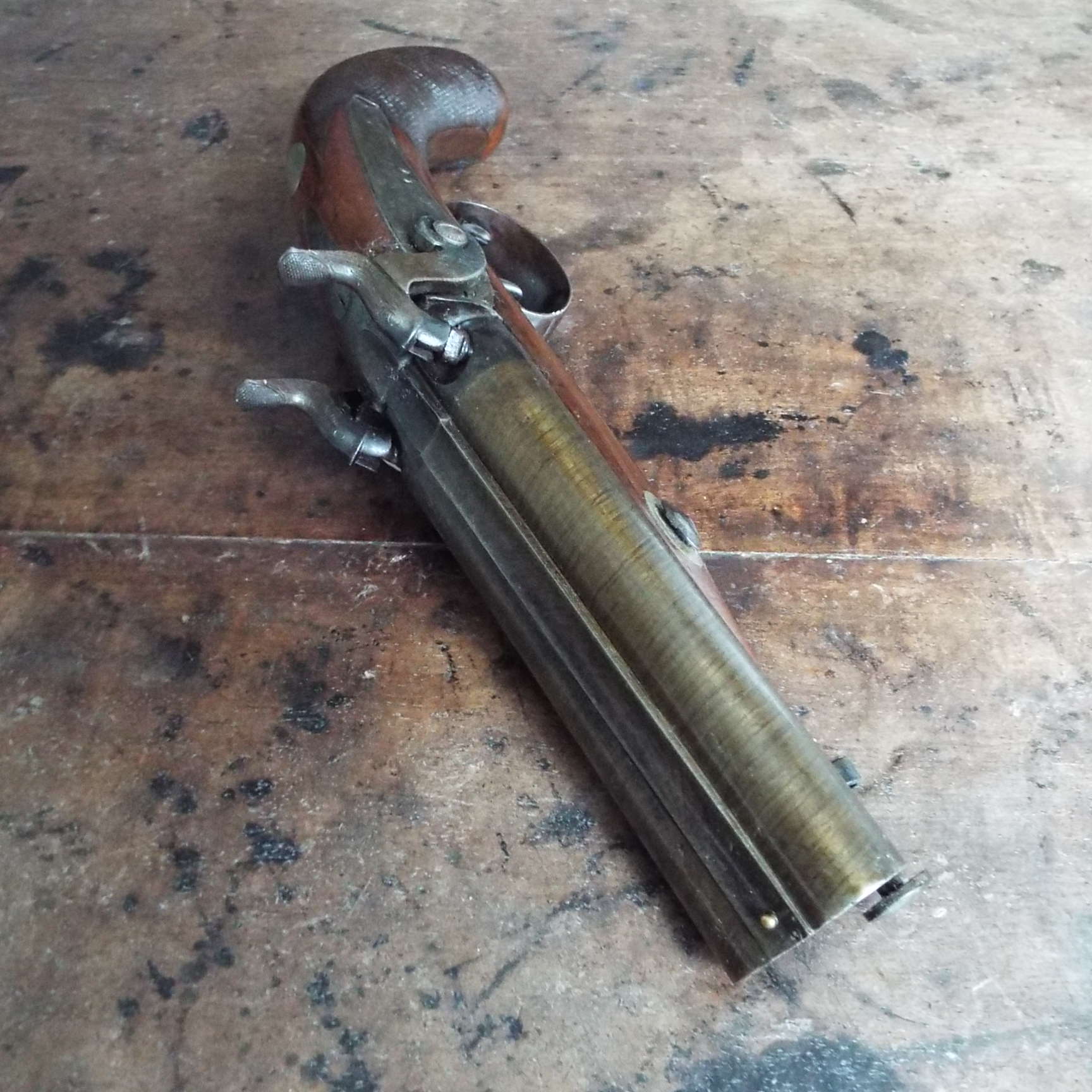 19th Century Percussion Double Barrel Howdah Pistol - Image 8