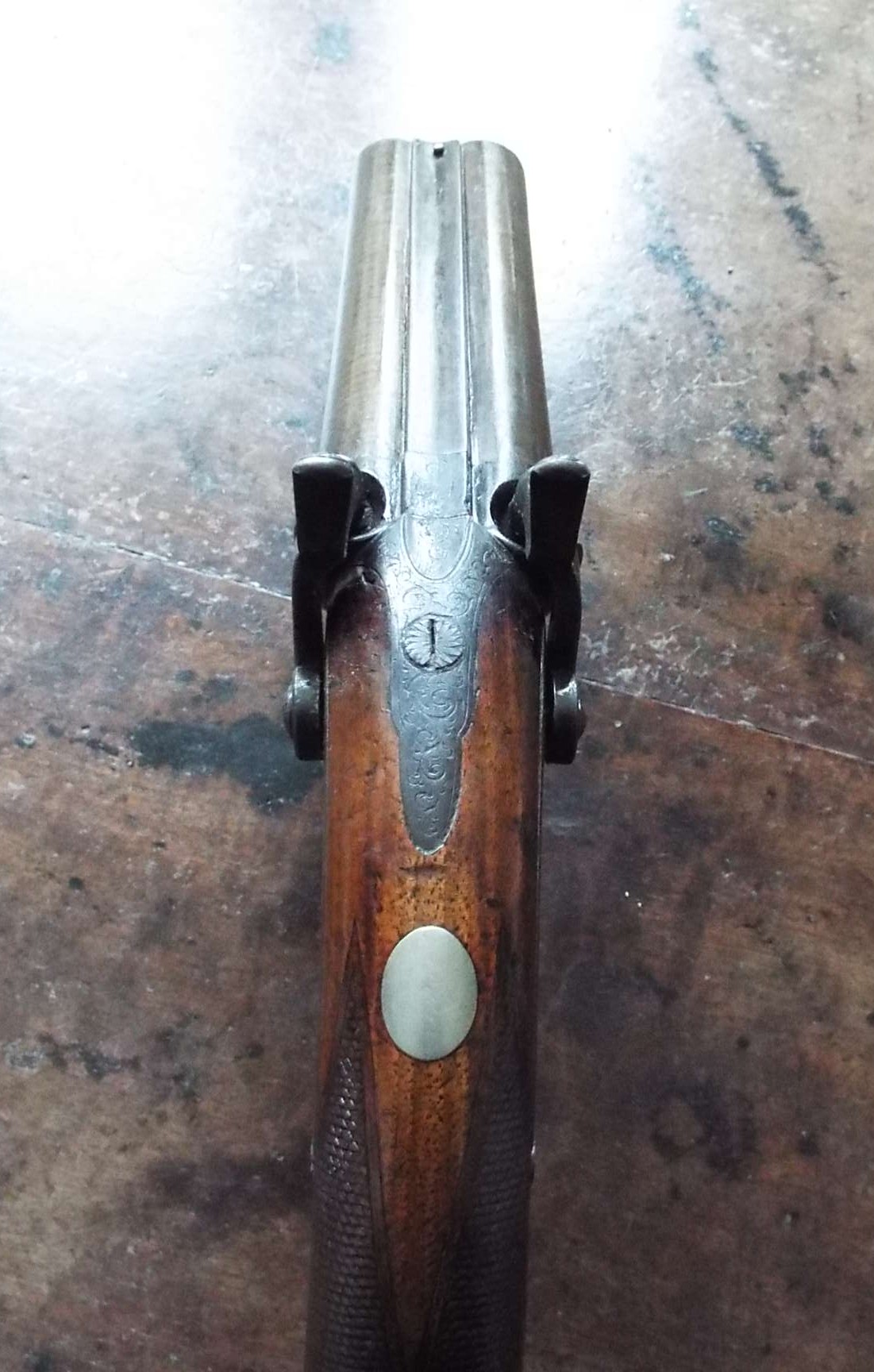 19th Century Percussion Double Barrel Howdah Pistol - Image 12