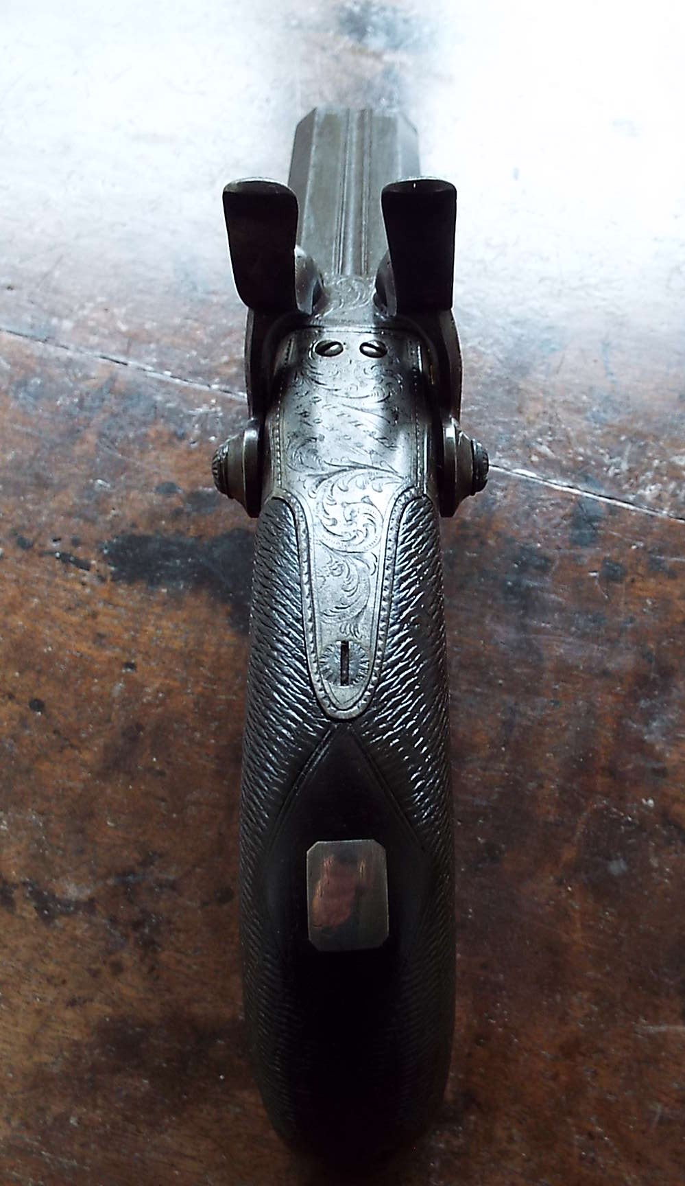 19th Century Four Barrel Turn-over Overcoat Pistol - Image 8