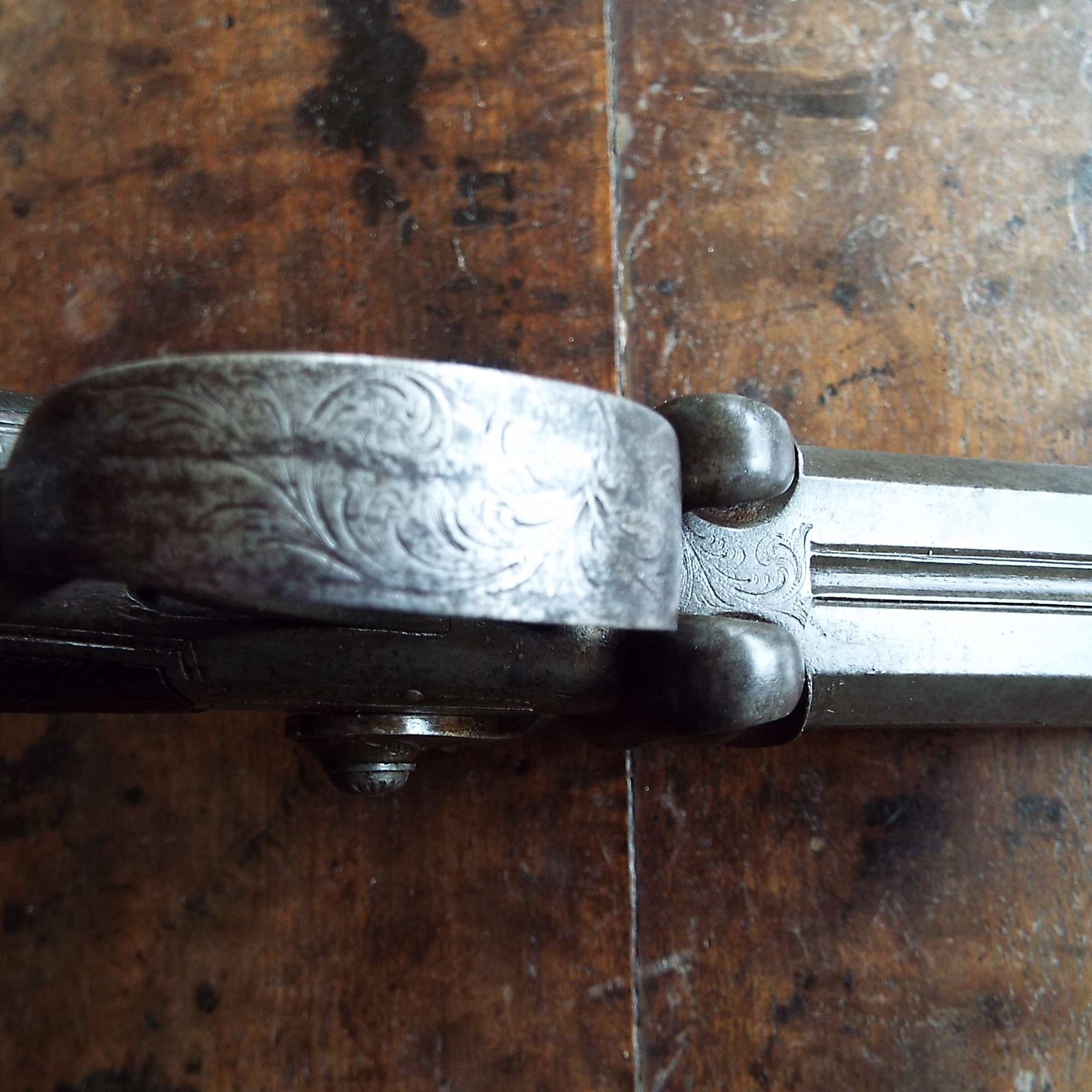 19th Century Four Barrel Turn-over Overcoat Pistol - Image 4