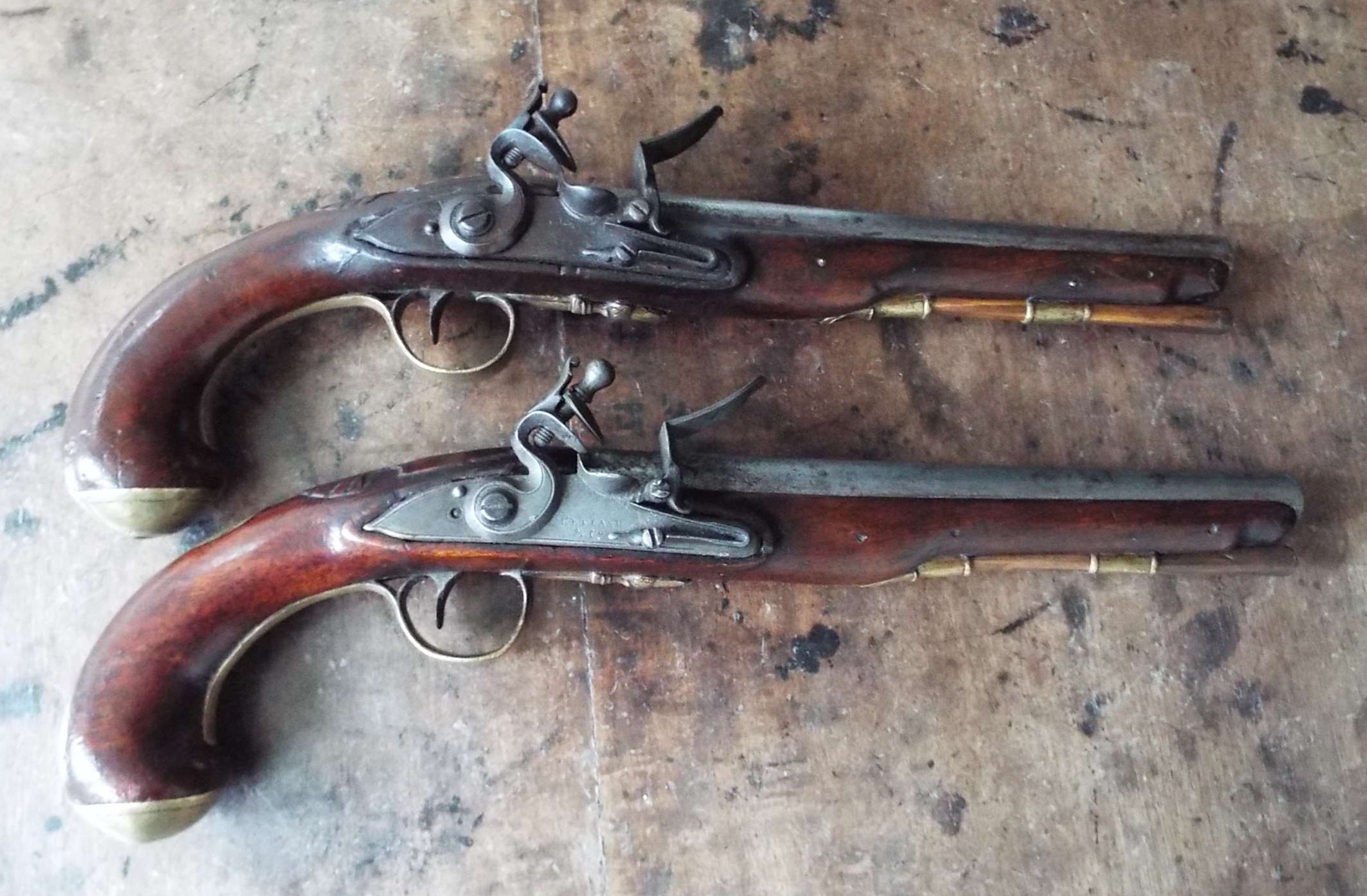 18th Century Flintlock Livery Pistols By Ketland