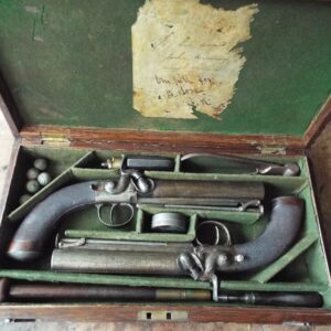 Cased Pair of Percussion Belt Pistols by J & W Wood of Manchester