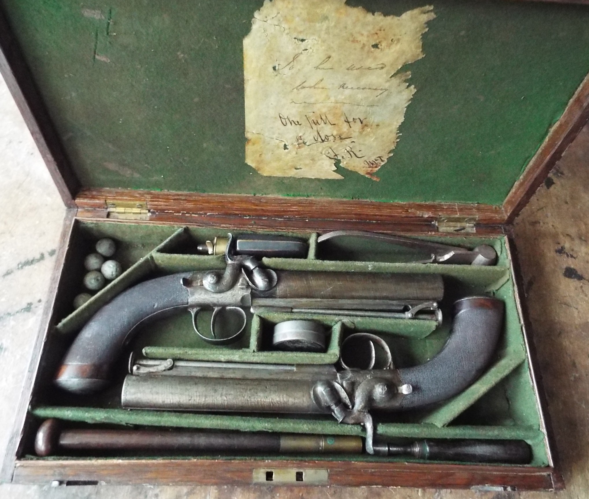 Cased Pair of Percussion Belt Pistols by J & W Wood of Manchester