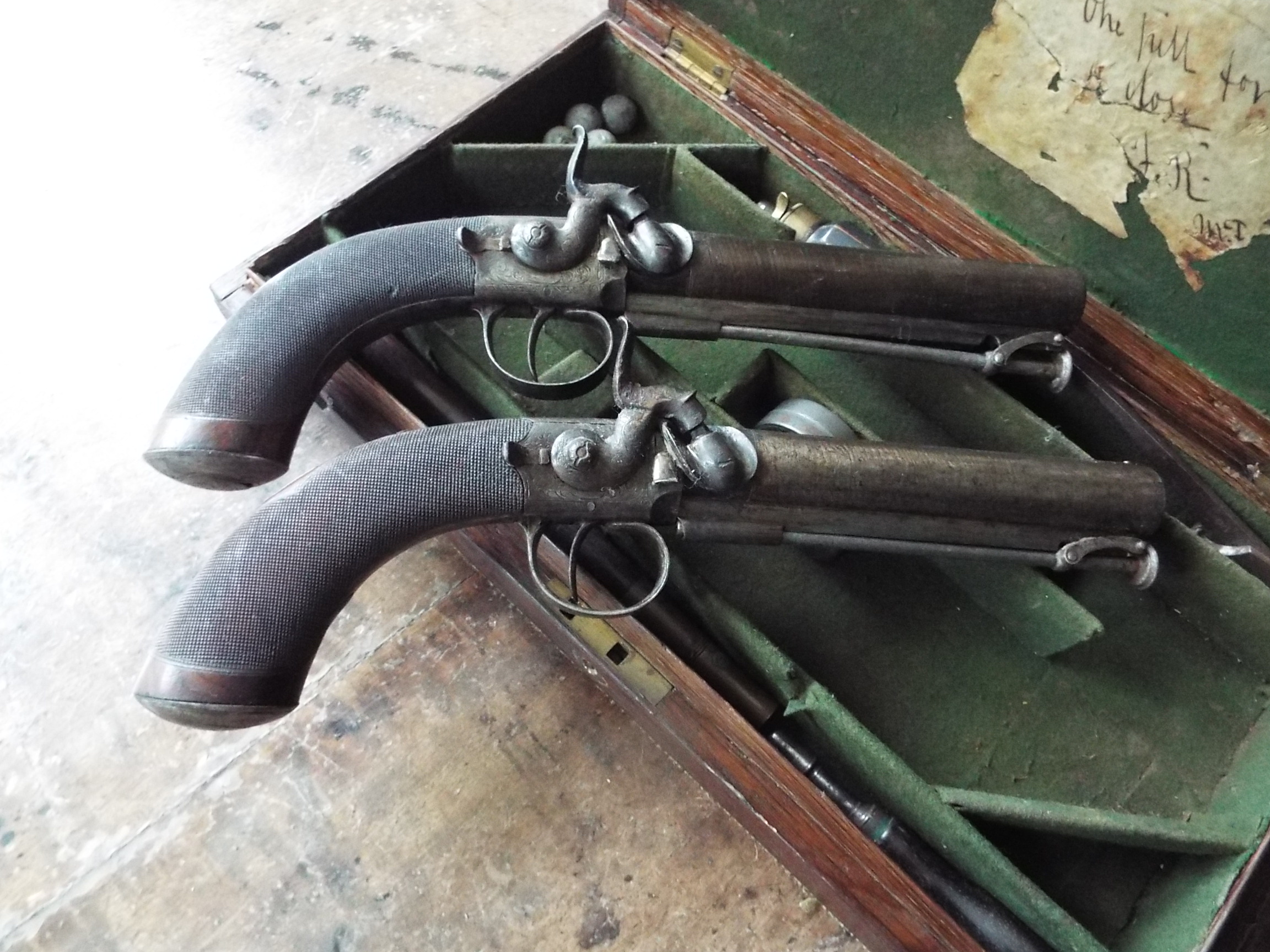 Cased Pair of Percussion Belt Pistols by J & W Wood of Manchester - Image 6