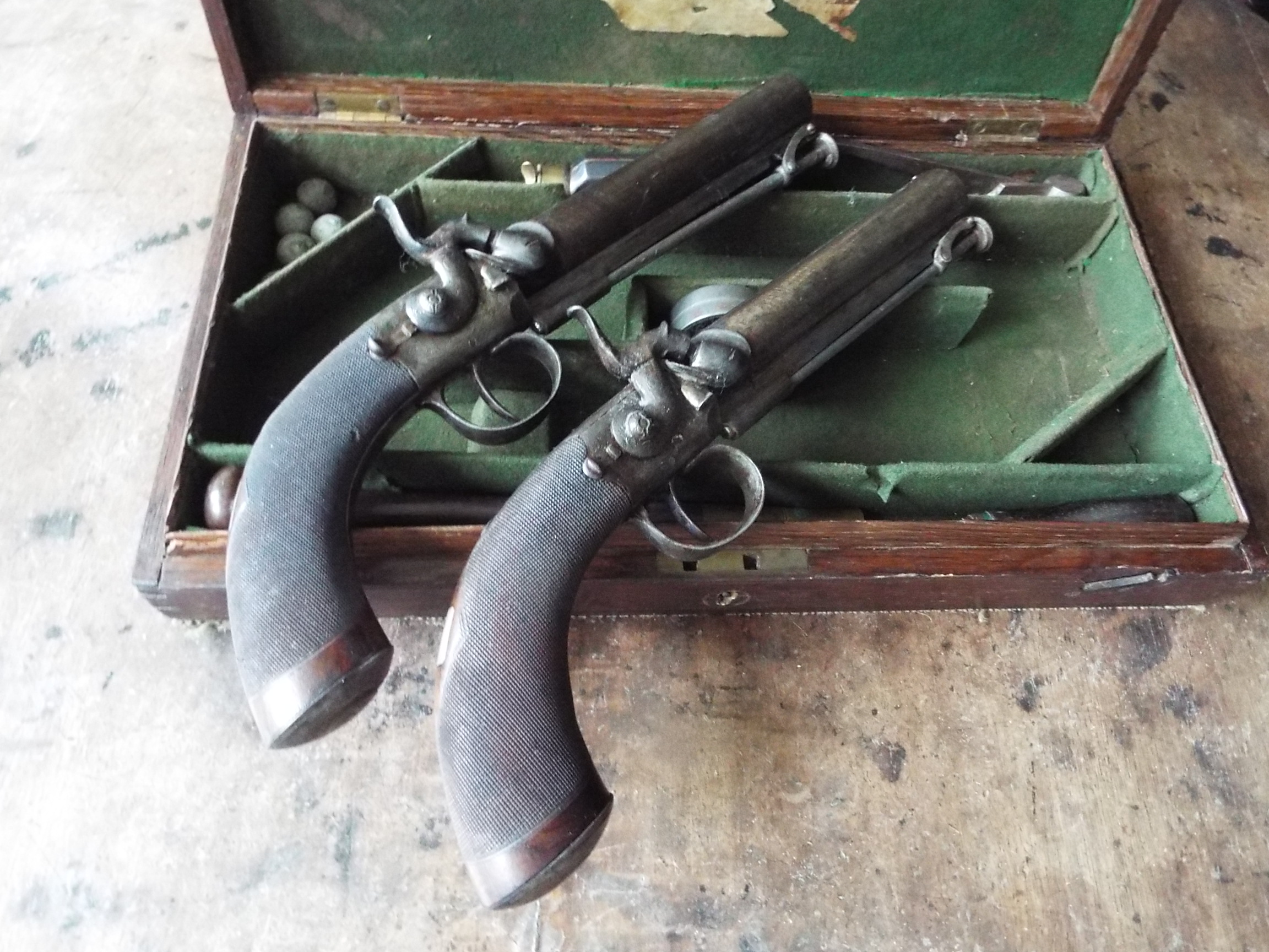Cased Pair of Percussion Belt Pistols by J & W Wood of Manchester - Image 7