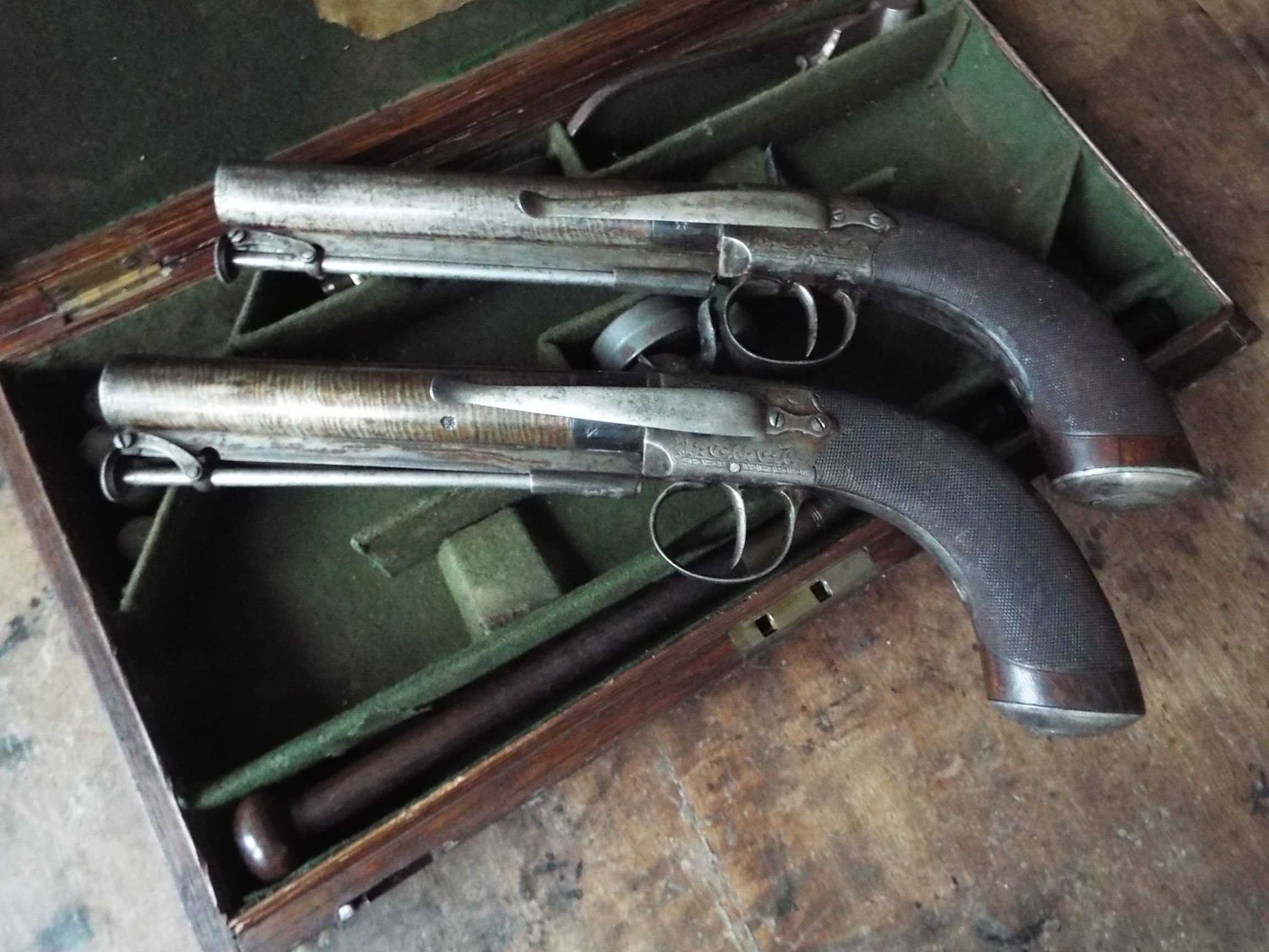 Cased Pair of Percussion Belt Pistols by J & W Wood of Manchester - Image 8