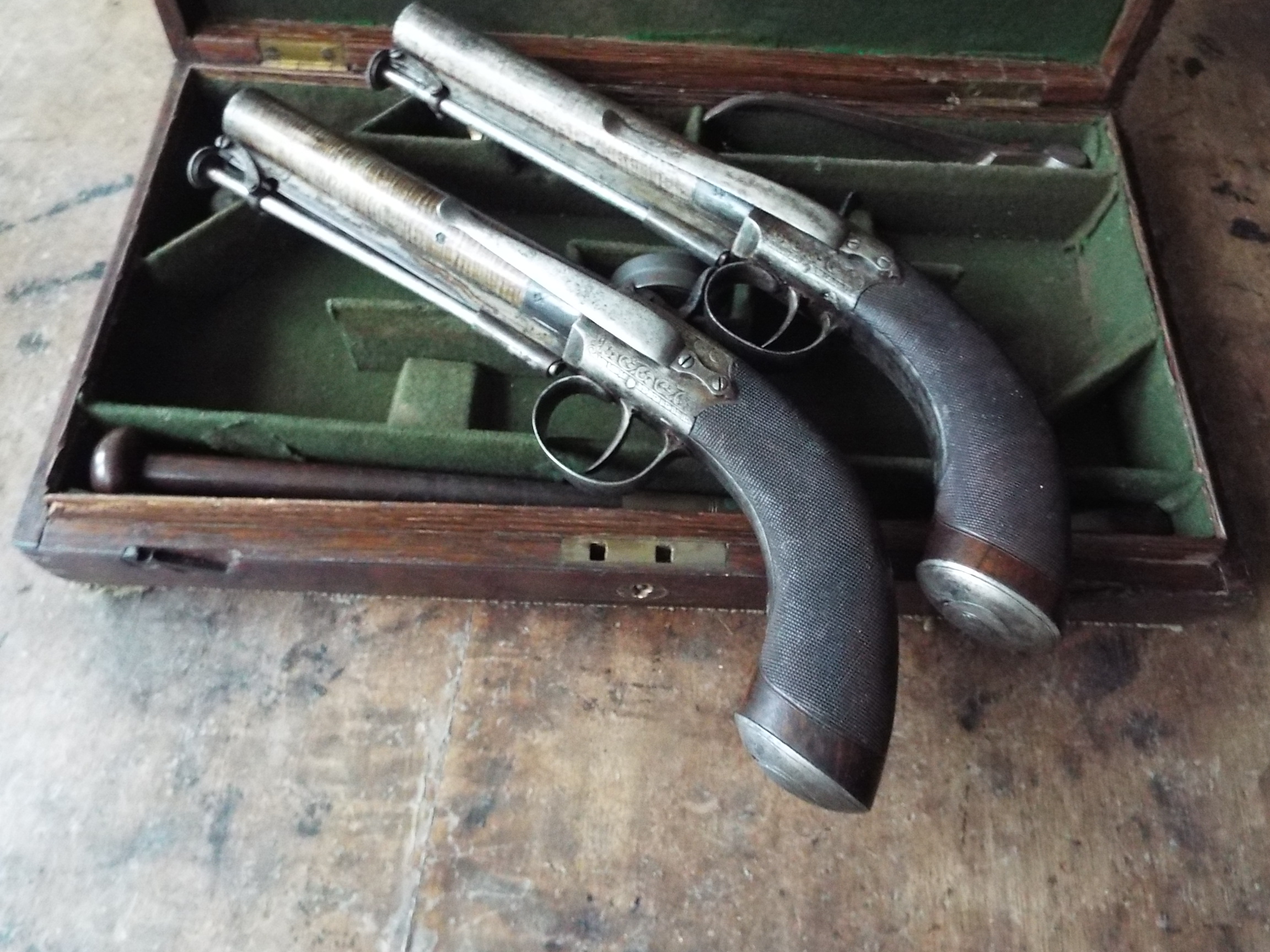 Cased Pair of Percussion Belt Pistols by J & W Wood of Manchester - Image 9